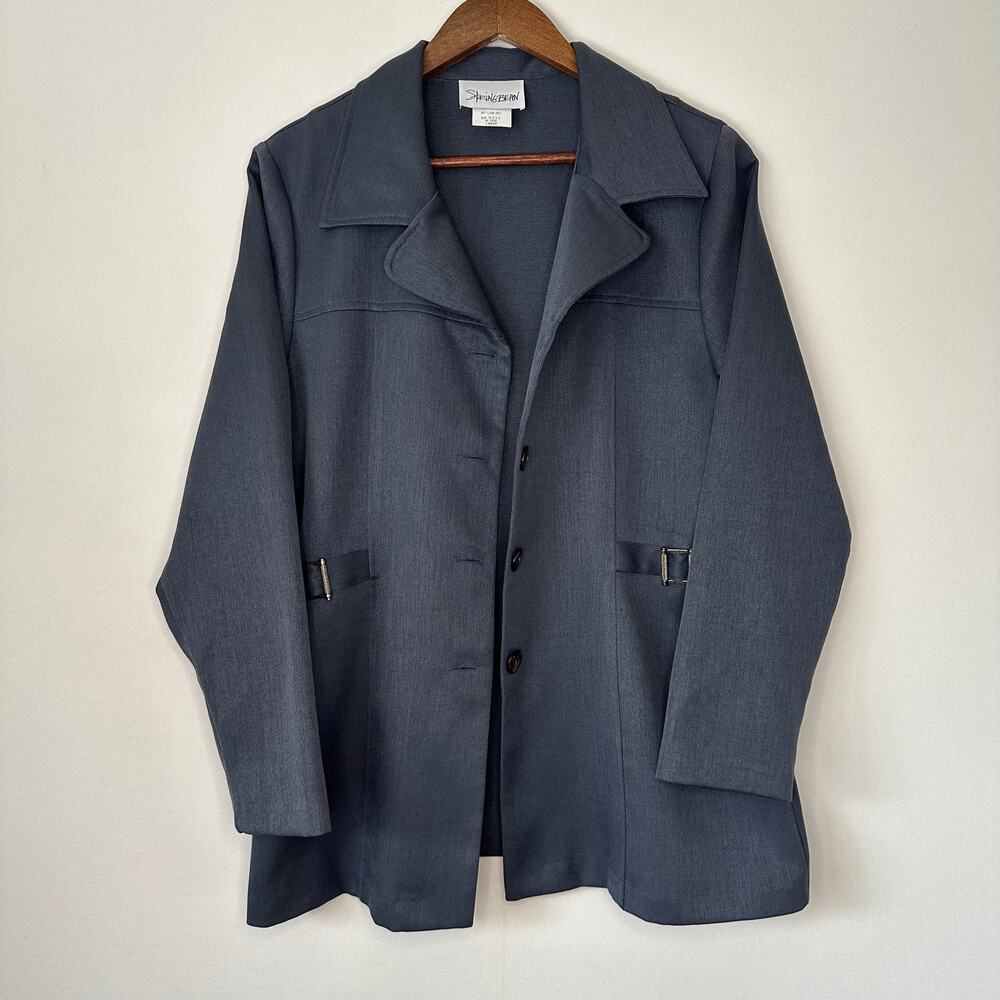 Stringbean Vintage Button Up Gray Lightweight Jacket - Picture 3 of 15